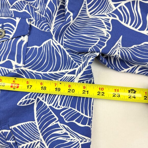 Dennis By Dennis Basso Women's Linen Blend White Leaf Blue Jacket Size 16 NWOT - Picture 9 of 10